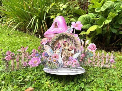 Beautiful 3D Pop-Up Enchanted Fairy Garden Greeting Card & Envelope - Wow!
