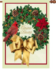 Bendiciones de Navidad Tamaño de la casa 28 x 40 pulgadas Tamaño aproximado Bandera PR 52219 - Imagen 1 de 1