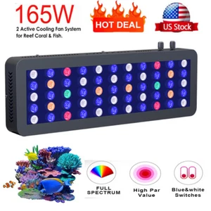 165W Full Spectrum Dimmable LED Aquarium Light Reef Fish Tank Lamp SPS LPS Coral - Picture 1 of 26