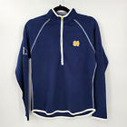 Peter Millar Team Notre Dame Medium Solid Stretch Pullover 3/4 Zip Navy Nwt