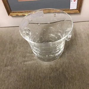 HUGE ST. LOUIS FRANCE "BUBBLE" PTRN CHAMPAGNE BUCKET W/ HANDLES SALE! - Picture 1 of 6