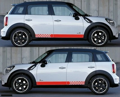 2X Side Lower Door Stripes Sticker Graphics Decal For Mini Cooper S R56 F56 F55 - Image 1 of 4