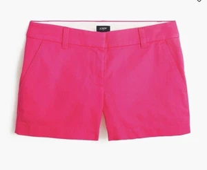 NWT J.Crew Factory Mid Rise 3.5" Classic Chino Shorts - Neon Fuchsia - Sz 0 - Picture 1 of 8