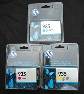 Genuine HP 935 Cyan Magenta & Yellow Ink Cartridges - Picture 1 of 2