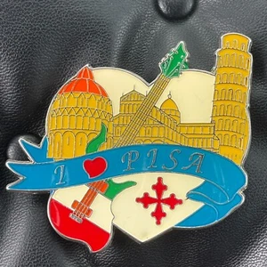 ITALIA 🙂 🙂 IMÁN DE NEVERA DE METAL✅ ME ENCANTA GUITARRA PISA GRAN PAISAJE RECUERDO TURÍSTICO 🙂 - Imagen 1 de 3