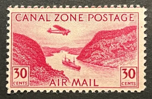 Travelstamps: Canal Zone Stamps Scott #C12, 30 Cent Airmail Issue Mint OG H - Picture 1 of 5