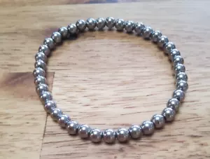 Silver Hematite Bracelet (Non Magnetic) 4mm - Picture 1 of 2