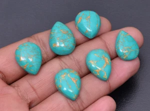 Lote de piedras preciosas turquesa cobre 50-100 quilates cabujón suelto en forma de pera - Imagen 1 de 9