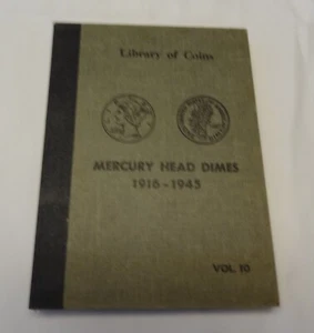 USED LIBRARY OF COINS VOL.10 ALBUM MERCURY DIMES 1916-1945 3 PAGES NO COINS - Picture 1 of 7