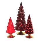 Cody Foster Small Hued Trees Set / 3 Glass Christmas Decorate Decor Mantle - ...