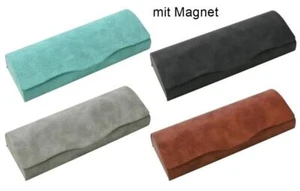 Wildleder Optik Brillenetui Brillenbox Brillentasche mit Magnetverschluß Brille - Bild 1 von 16