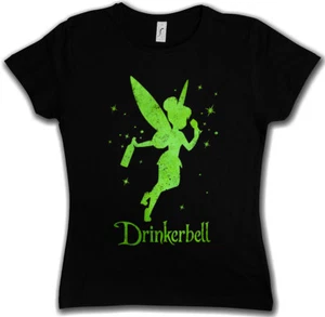 Drinkerbell Women T-Shirt Fun Alcohol Drunk wasted intoxicated Party drunken - Picture 1 of 1