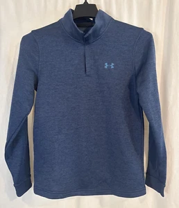 Under Armour Sweatshirt Small Blue 1/4 Zip Fleece ColdGear Pullover - Picture 1 of 9