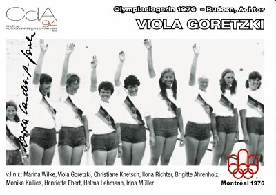 original Autogramm Viola Goretzki Landvoigt Olympiasieg 1976 Rudern Achter DDR - Bild 1 von 2
