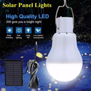 LED Solar Lampe Glühbirne Solarleuchte Campinglampe Garten Außen Beleuchtung - Bild 1 von 16