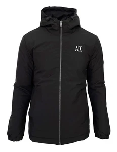 Armani Exchange Men's Black Jacket Lightweight Windstopper Waterproof A|X Logo - Picture 1 of 14