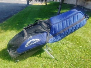 Sun Mountain ClubGlider Golf Travel Bag Black/Blue Rolling Wheels Cover - Picture 1 of 13