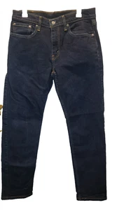MEN'S LEVI'S 502 DARK WASH W/ WHITE & YELLOW STITCH STRETCH JEANS PANTS~32X32 - Picture 1 of 4