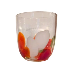 Vintage Retro Studio Art Hand Blown Glass Wine Cocktail Colorful 4" Short - Picture 1 of 17