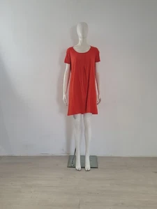 Toast Red Cotton Smock UK 14 EU 42 Jersey Long Tunic Top Supima Dress Round-Neck - Picture 1 of 11