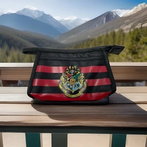 Hogwarts Crest Striped Cosmetic Makeup Bag Pouch PencilCase Official HarryPotter - Picture 1 of 11