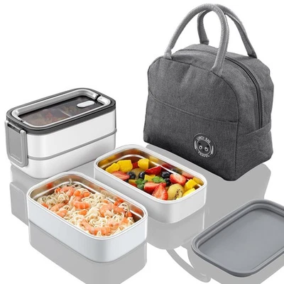 Fiambrera Acero Inoxidable - Caja Bento Contenedores Multifuncionales con Aislante... Foto 1 de 4