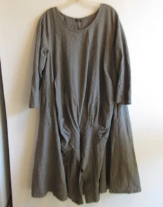 TULIP Woman's Dress SZ large 100% Cotton Lagenlook Oversized Houndstooth - Picture 1 of 13