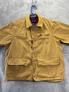 Vintage Rothaarige Canvas Ente Jagdjacke kariert gefüttert Cordkragen Erwachsene Large - Bild 1 von 24
