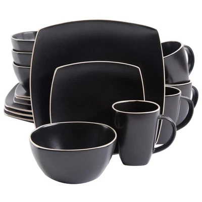 Dinnerware Set, Service for 4 (16pcs), Matte Black - Image 1 of 4