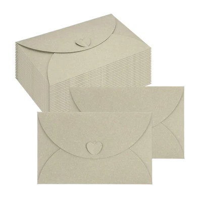 24 Pcs 6.9"x4.3" Gift Envelopes Cute Cards Holder with Heart Clasp Gray - image 1 of 4