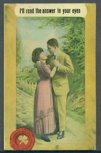 Cartolina Coppia Romantica LEGGI LA RISPOSTA NEI TUOI OCCHI - Foto 1 di 1
