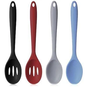 4 Pcs Silicone Cooking Spoons Set Nonstick Mixing Spoons for Kitchen Bake Stir - Picture 1 of 8