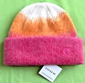 COACH OMBRE BEANIE:NWT PINK/MULTI CU822 - Picture 1 of 9
