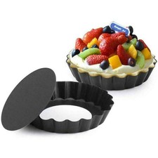 Anti detenzione rivestiti 4 pollici con padelle MINI-Tart-PADELLE-Set con fondo rimovibile