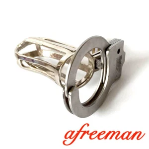 Jaula de anillos ajustables de acero inoxidable con bloqueo de dispositivo de castidad de sujeción masculina - Imagen 1 de 8
