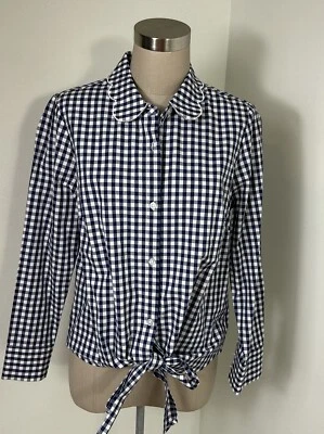 Blusa Haley And The Hound Corbata Frontal Azul Guinga Camisa Cuello Festoneado S Nueva con Etiquetas Foto 1 de 4