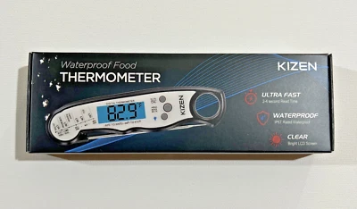Kizen Digital Waterproof Instant Read Meat Thermometer - Jet Black