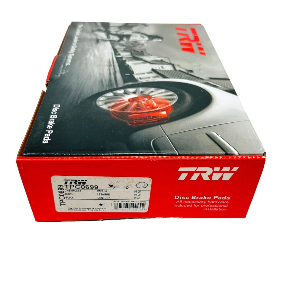 Juego de pastillas de freno de disco delanteras TRW TPC0699 para Chevrolet Impala, Buick Lesabre Century Foto 1 de 4