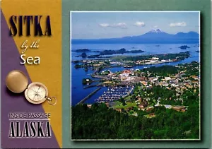 Cartolina d'epoca ALASKA passaggio interno Sitka veduta aerea - Foto 1 di 4