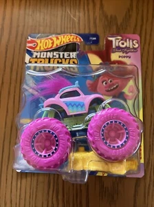 2024 Hot Wheels Monster Truck Trolls Poppy Dreamworks Band Together w/ Crush Car - Picture 1 of 7