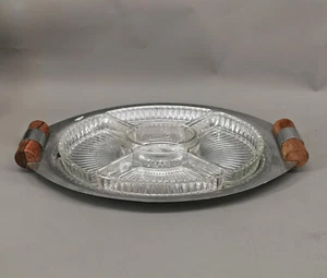 9233033-d Vernickelte Kabarett-Schale um 1930/50 mit Glaseinsätzen - Picture 1 of 5