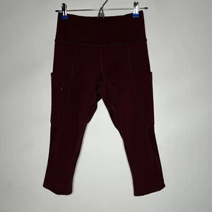 Athleta Womens Capri Leggings Maroon Stretch Yoga Size XS - Picture 1 of 10