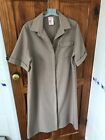 Vintage St Michael Marks and Spencer)straight beige button up dress size 18 long