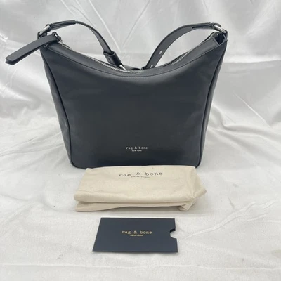 Rag & Bone Womens Prospect Square Hobo Crossbody Bag Leather Black - Image 1 of 4
