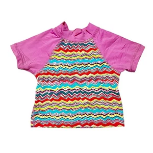 Tea Collection Rainbow Waves Rash Guard Swim Shirt Size 3    - Picture 1 of 5