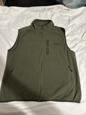 Drake Waterfowl Vest Sz XL Moss Green Full Zip Fleece Pockets Mens - Image 1 of 4