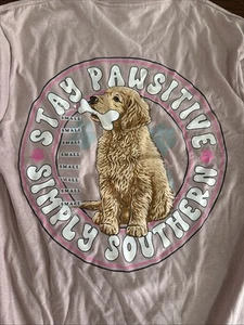 Simply Southern Women’s Small Long Sleeved T-shirt Stay Pawsitive - Picture 1 of 3