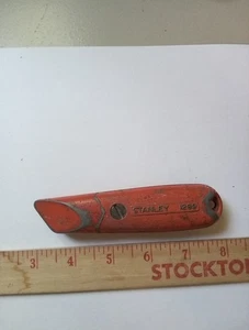 Vintage STANLEY # 1299 Box Cutter Utility Knife,Worn Orange Color - Picture 1 of 8
