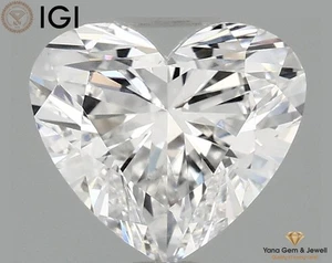 CVD Lab Grown 2.00 Carat Heart Shape VS1 Clarity Diamond D Color IGI Certificate - Picture 1 of 10