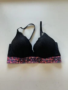 NEW! Joe Boxer Women's Sz 34B Leopard Logo Lace Demi Push Up Underwire Bra - Picture 1 of 7